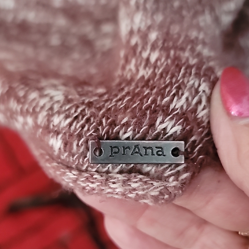 PrAna Maroon/Brown Knit Sweater With Hood - Picture 7 of 10